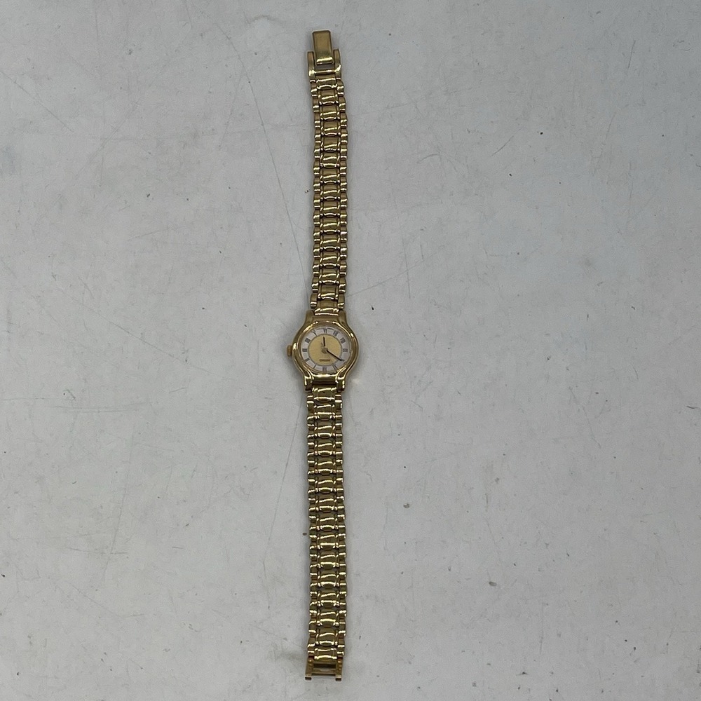 Seiko Gold Tone Roman Numeral Women's Quartz Analog Watch V401-4041